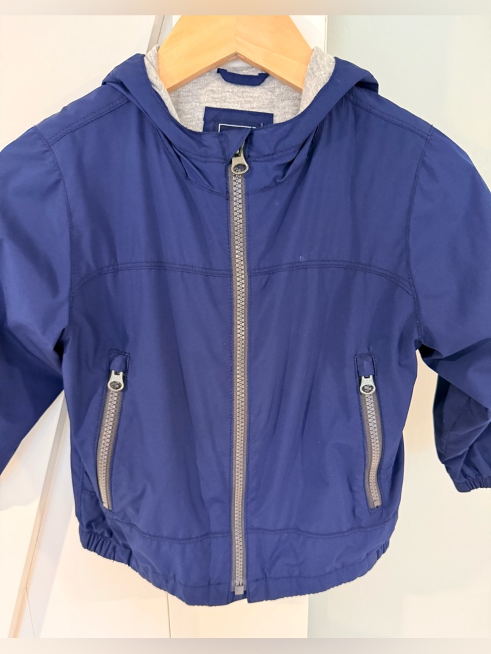 Kids GAP Hooded Rain Jacket - Navy Blue size: 3T